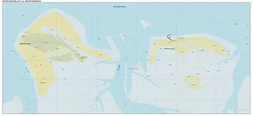 Karte mit Rottumerplaat, Rottumeroog und Umgebung