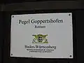 Pegelhaus-Schild