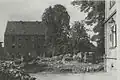 Ruinen der bei den Novemberpogromen 1938 in Brand gesteckten Synagoge, Aufnahme nach 1945