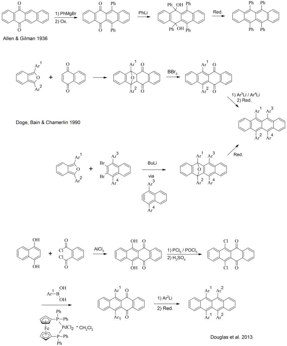 Syntheserouten zu substituierten Rubrene