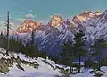 Winterliche Abendstimmung bei Mittenwald (1935)