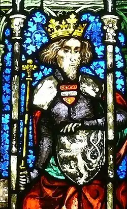 Mittelalterliches Buntglasfenster mit einer Darstellung Rudolf I. (Böhmen)