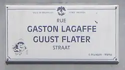„Rue Gaston Lagaffe“ (niedl.: Guust Flater Straat) in Brüssel