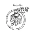 Stempelabdruck (Rundstempel) des Bundesministeriums für Raumordnung, Bauwesen und Städtebau