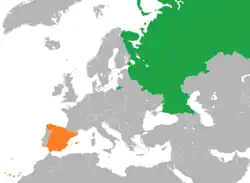 Lage von Russland und Spanien