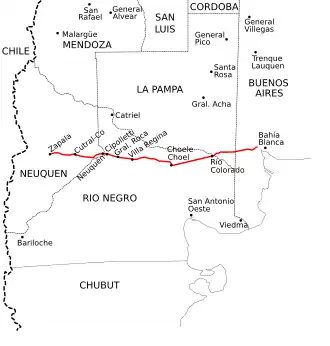 Verlauf der Ruta National22