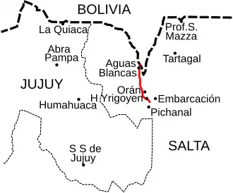 Verlauf der Ruta National50