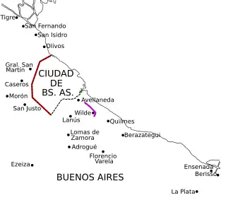 Verlauf der Ruta NationalA001