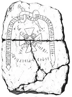 Runenstein von Lifsinge - Skizze von Richard Dybeck von 1857