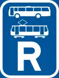 R342: Verkehrsfläche reserviert für Omnibusse und Straßenbahnen*