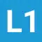 L1 als weiße Zeichen in blau gefülltem Quadrat