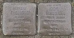 Stolpersteine für Hermann und Helene Friedberger