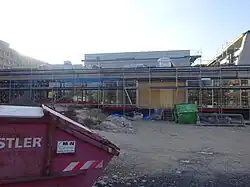 Neuer Eingang und Sauna, Bauzustand Januar 2019