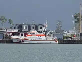 Die Fritz Knack am Liegeplatz Olpenitz