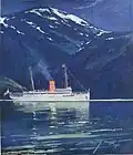 Befahren eines Fjords (Heusser: Buchillustration)