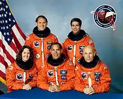 v. l. n. r. Kathryn Thornton, Manley Carter, Frederick Gregory, John Blaha, Story Musgrave