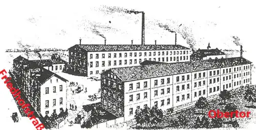 Silberstein & Neumann. Rechts hinten Turnhalle der TG 1848