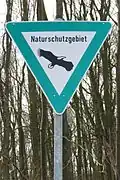 Hinweisschild zum Naturschutzgebiet