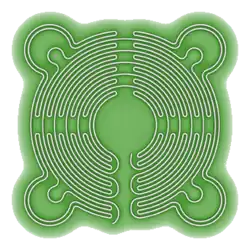 Muster des Rasenlabyrinths in Saffron Walden mit "Ohren"