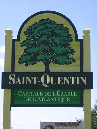 Saint-Quentin Logo: La Capitale de l'Érable de l'Atlantique (Atlantic Maple Capital)