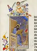 Der Evangelist Lukas, Très Riches Heures du duc de Berry, Gebrüder Limbourg, 1412–1416, Chantilly, Musée Condé