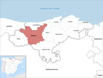 Die Lage der Comarca Saja-Nansa in der autonomen&nbsp;Gemeinschaft&nbsp;Kantabrien