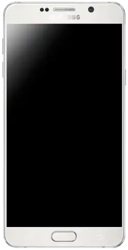 Vorderseite eines Samsung Galaxy Note 5 in weiß