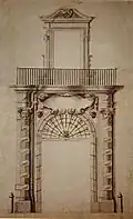 Zeichnung des Portals von Sanfelice, 1718
