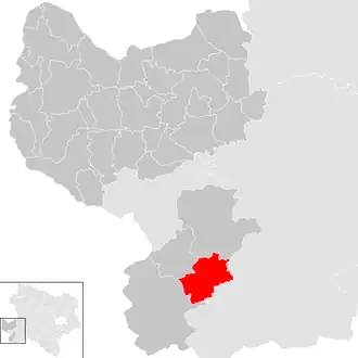 Lage der Gemeinde St. Georgen am Reith im Bezirk Amstetten (anklickbare Karte)