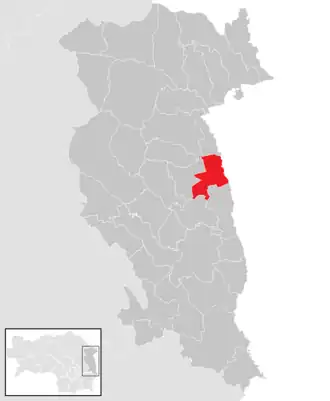 Lage der Gemeinde Sankt Johann in der Haide im Bezirk Hartberg-Fürstenfeld (anklickbare Karte)