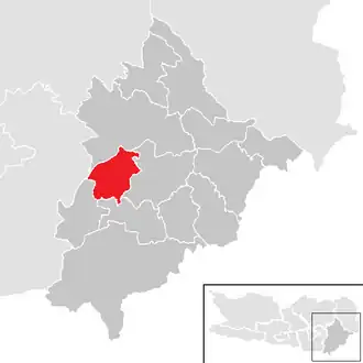 Lage der Gemeinde Sankt Kanzian am Klopeiner See im Bezirk Völkermarkt (anklickbare Karte)