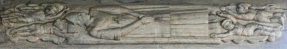 Supraporte mit dem entschlafenen Karl Borromäus