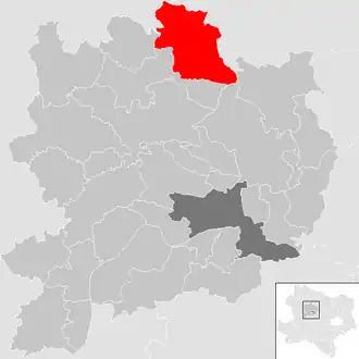Lage der Gemeinde St. Leonhard am Hornerwald im Bezirk Krems-Land (anklickbare Karte)