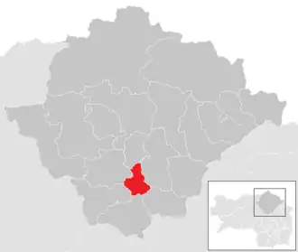 Lage der Gemeinde Sankt Marein im Mürztal im Bezirk Bruck-Mürzzuschlag (anklickbare Karte)