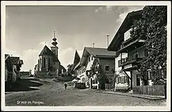 Der Markt der Marktgemeinde Sabkt Veit im Pongau in den 1940ern