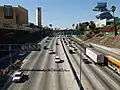 Der US-101 geht im Santa Ana Freeway in Los Angeles auf USA-Kalifornien Kalifornien
