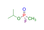 Sarin (vereinfachte Strukturformel ohne Berücksichtigung der Stereochemie am Phosphoratom)