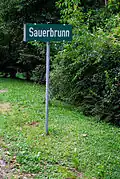 Ortstafel von Sauerbrunn