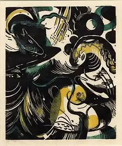 Franz Marc: Schöpfungsgeschichte II, 1914, Farbholzschnitt