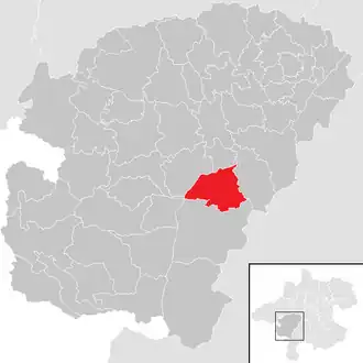 Lage der Gemeinde Schörfling am Attersee im Bezirk Vöcklabruck (anklickbare Karte)