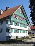 Typisches Westallgäuer Bauernhaus in Haus mit Klebdächern