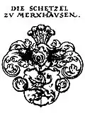 Wappen der hessischen Schetzel zu Merxhausen