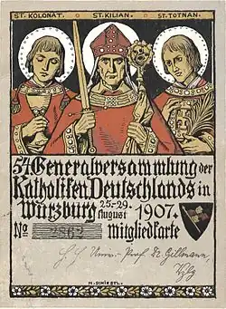 St.&nbsp;Kilian und Gefährten, von Matthäus Schiestl, 1907