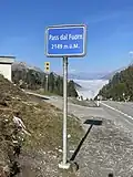 Schild auf der Passhöhe