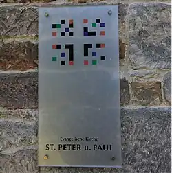 Namensschild der Kirche in Oberschmon