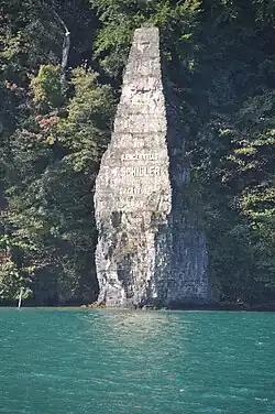 Schillerstein, auch Mythenstein, nahe dem Rütli am Vierwaldstättersee.