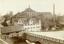 Limmatmündung des Sihlkanals, Gedecktes Brüggli, 1900