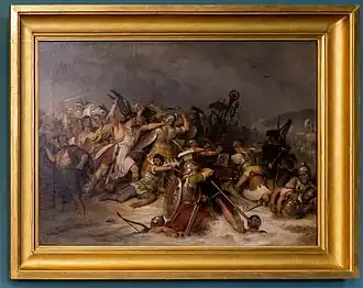 Schlacht zwischen Germanen und Römern (Friedrich Tüshaus)