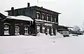 Der Bahnhof in Ho­henlockstedt wäh­rend der Schnee­katastrophe in Nord­deutschland 1978