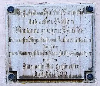 Bautafel am Meierhof